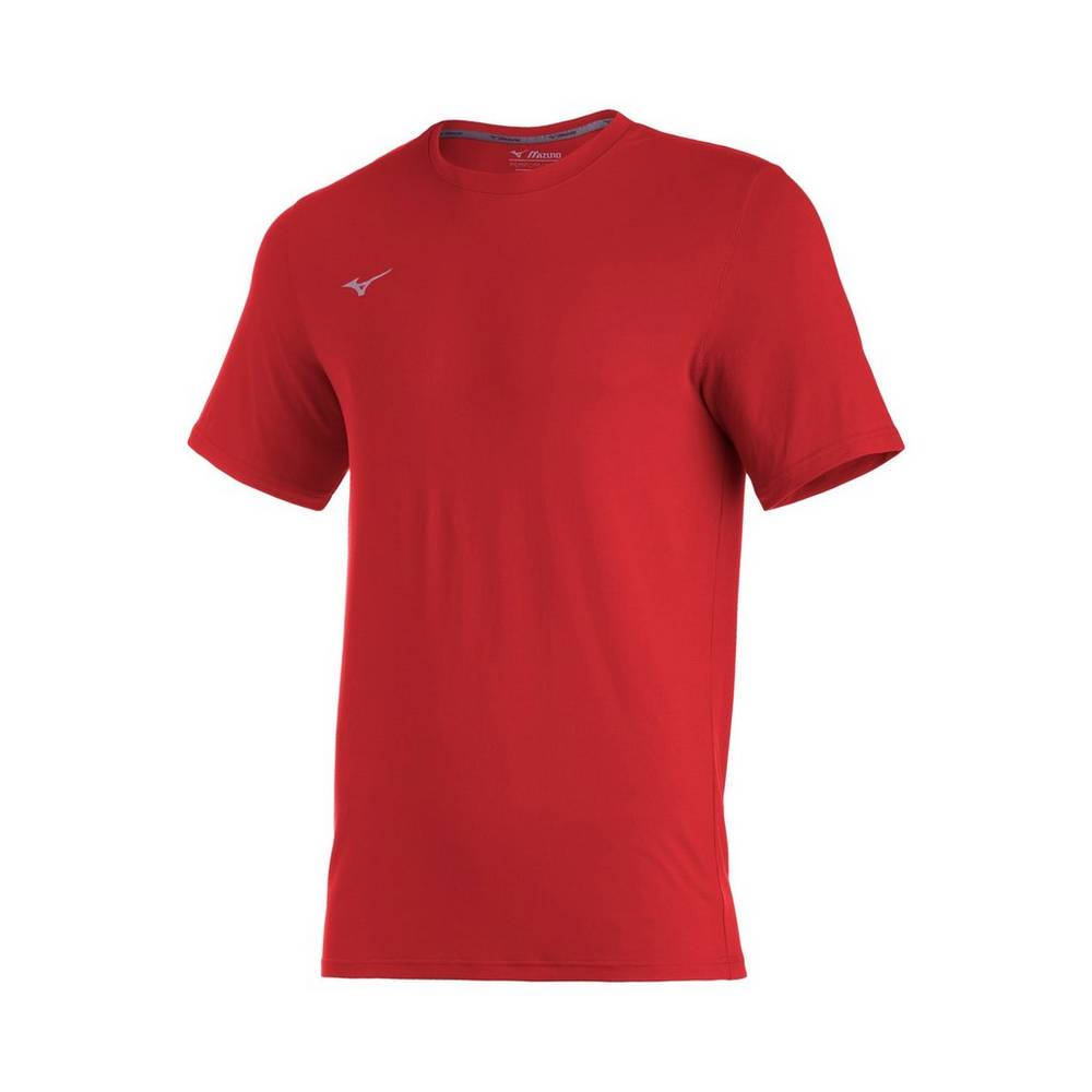 Mizuno Comp Diamond Short Sleeve Crew - Erkek Tişört - Kırmızı Türkiye (ZGACIV-092)